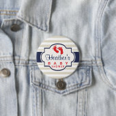 Badge Rond 7,6 Cm Lait, Marine, Éclats Baby shower (En situation)