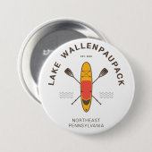 Badge Rond 7,6 Cm Lake Wallenpaupack Pennsylvania Paddle Boarding (Devant & derrière)