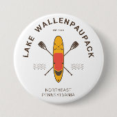 Badge Rond 7,6 Cm Lake Wallenpaupack Pennsylvania Paddle Boarding (Devant)