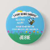 Badge Rond 7,6 Cm L'alerte multiple d'allergie alimentaire (Devant)