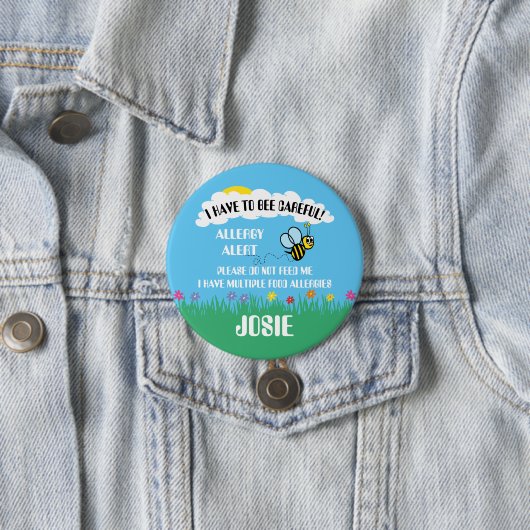 Badge Rond 7,6 Cm L'alerte multiple d'allergie alimentaire (En situation)