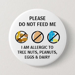 Badge Rond 7,6 Cm L'allergie de laiterie d'oeuf-noix n'alimentent