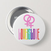Badge Rond 7,6 Cm L'amour est amour LGBT Pride Lesbian Love Rainbow (Devant & derrière)