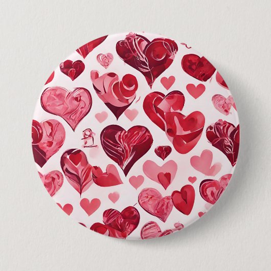 Badge Rond 7,6 Cm L'amour est dans le design Air- coeur (Devant)
