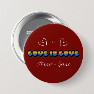 Badge Rond 7,6 Cm L'amour est l'amour Arc-en-ciel bouton LGBTQ