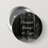 Badge Rond 7,6 Cm L'ananas appartient à la pizza (Devant & derrière)
