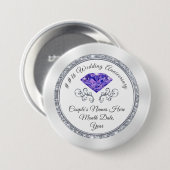 Badge Rond 7,6 Cm L'anniversaire customisé d'améthyste favorise (Devant & derrière)