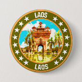 Badge Rond 7,6 Cm Laos (Devant)