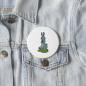Badge Rond 7,6 Cm Lapin aux fleurs (En situation)