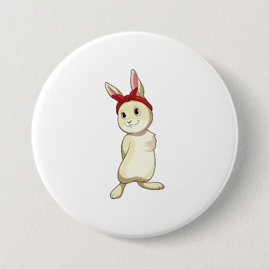 Badge Rond 7,6 Cm Lapin avec Bandana (Devant)