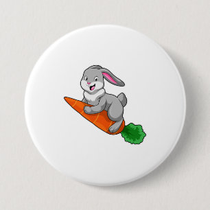 Badge Rond 7,6 Cm Lapin avec carotte