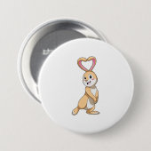 Badge Rond 7,6 Cm Lapin avec coeur (Devant & derrière)