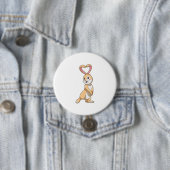 Badge Rond 7,6 Cm Lapin avec coeur (En situation)