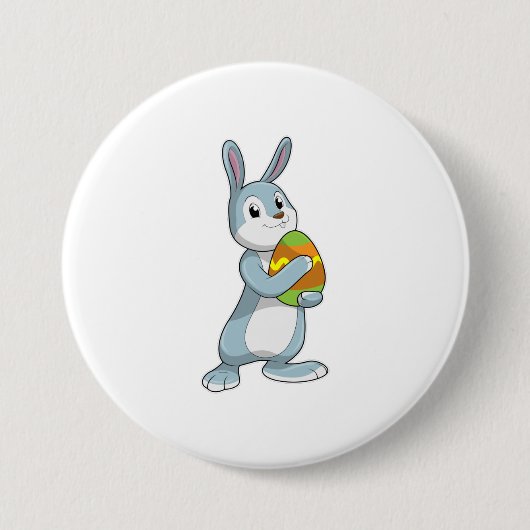 Badge Rond 7,6 Cm Lapin avec oeuf (Devant)