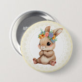 Badge Rond 7,6 Cm Lapin bébé (Devant & derrière)