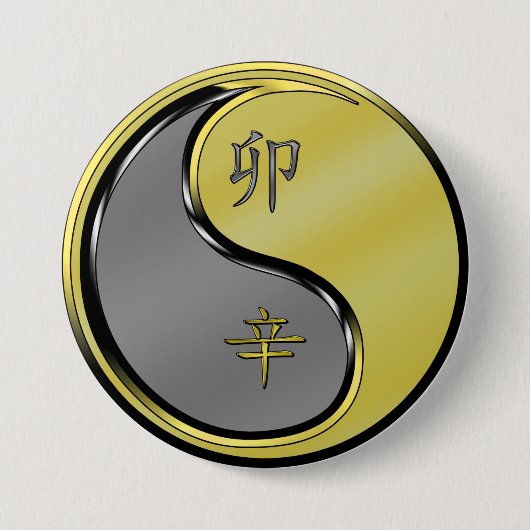 Badge Rond 7,6 Cm Lapin de Métal (Devant)