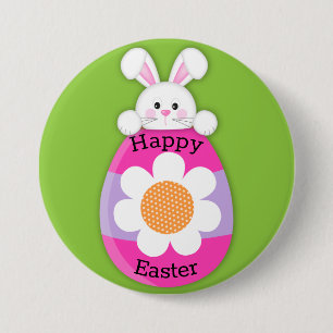 Badge Rond 7,6 Cm Lapin de Pâques mignon