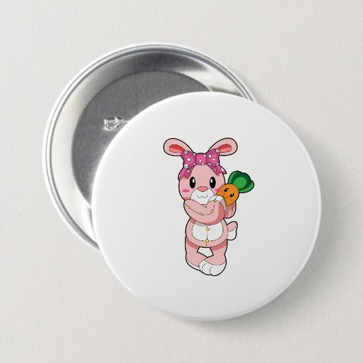 Badge Rond 7,6 Cm Lapin en jouet (Devant & derrière)