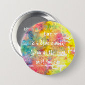 Badge Rond 7,6 Cm [l'arc-en-ciel du tissu du peintre] teignent en (Devant & derrière)