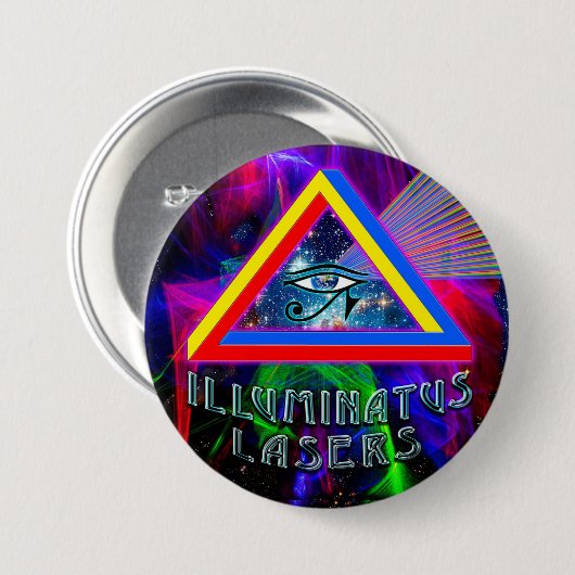 Badge Rond 7,6 Cm Lasers Illuminatus Logo Button (Devant & derrière)
