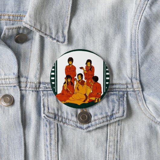 Badge Rond 7,6 Cm l'Asie (En situation)