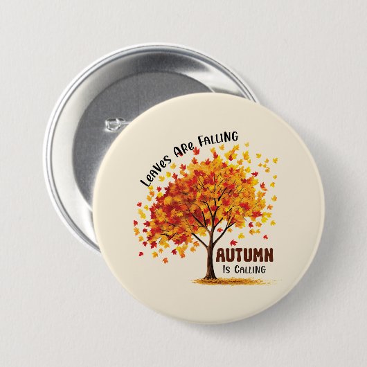 Badge Rond 7,6 Cm L'automne appelle (Devant & derrière)