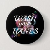 Badge Rond 7,6 Cm Lave-toi les mains (Devant)