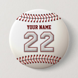 Badge Rond 7,6 Cm Le base-ball pique le joueur le numéro 22 et le