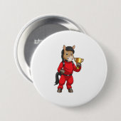Badge Rond 7,6 Cm Le champion de Horse (Devant & derrière)