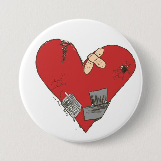 Badge Rond 7,6 Cm Le coeur brisé (Devant)