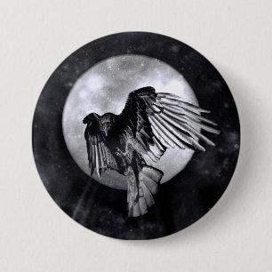 Badge Rond 7,6 Cm Le Corbeau ou le Corbeau