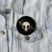 Badge Rond 7,6 Cm Le crâne du chat désosse la collection (En situation)