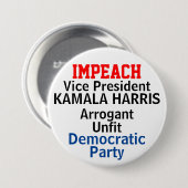 Badge Rond 7,6 Cm Le démocrate Impeach Harris (Devant & derrière)