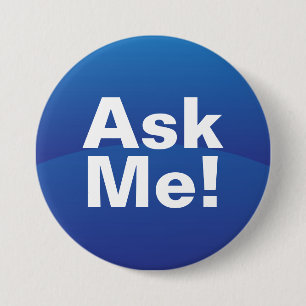 Badge Rond 7,6 Cm Le gradient bleu me demandent le bouton des textes