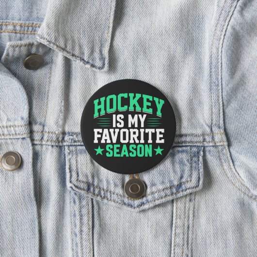 Badge Rond 7,6 Cm Le hockey est ma saison préférée (En situation)