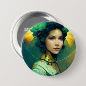Badge Rond 7,6 Cm Le Imaginaire-tête Sci-Fi (Devant & derrière)