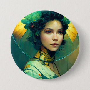 Badge Rond 7,6 Cm Le Imaginaire-tête Sci-Fi