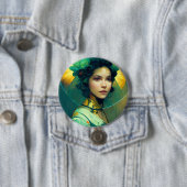 Badge Rond 7,6 Cm Le Imaginaire-tête Sci-Fi (En situation)