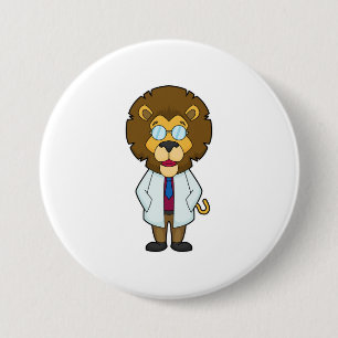 Badge Rond 7,6 Cm Le manteau du docteur Lion