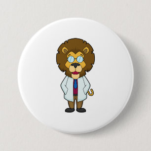 Badge Rond 7,6 Cm Le manteau du docteur Lion