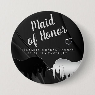 Badge Rond 7,6 Cm Le Mariage mystique de la licorne (Maid of Honor)
