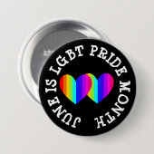 Badge Rond 7,6 Cm Le mois de la sensibilisation LGBT est juin (Devant & derrière)