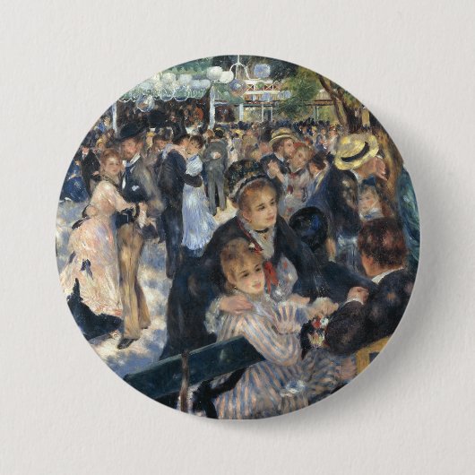 Badge Rond 7,6 Cm Le Moulin de la Galette de Renoir (Devant)