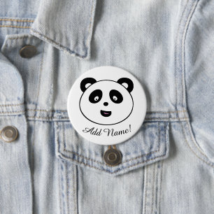 Badge Rond 7,6 Cm Le panda mignon, ajoutent le bouton nommé
