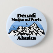 Badge Rond 7,6 Cm Le Parc national de Denali (Devant)