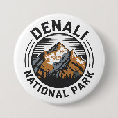 Badge Rond 7,6 Cm Le Parc national de Denali (Devant)