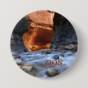 Badge Rond 7,6 Cm Le parc national de Zion, Zion rétrécit le Pin d