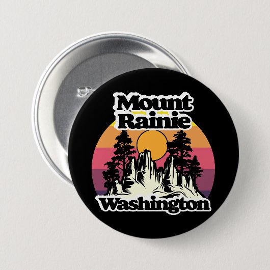 Badge Rond 7,6 Cm Le Parc national du Mont Rainier (Devant & derrière)