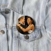Badge Rond 7,6 Cm Le président Barack & Michele Obama (En situation)