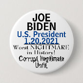 Badge Rond 7,6 Cm Le président démocrate Biden Nightmare (Devant)